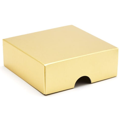 FOLD UP 9 CHOCOLATE BOX LID - GOLD  (Pack of 20)