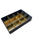 12 CHOCOLATE BOX - BUNDLE- Black base/White lid/gold insert (Pack of 20)