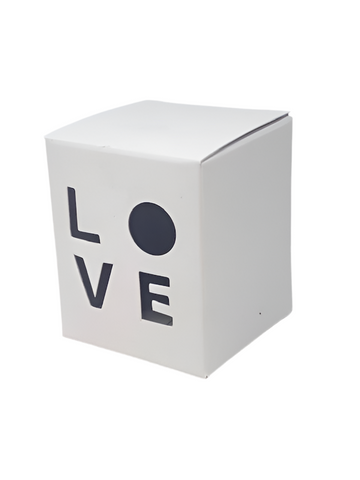 SMALL CONFECTIONERY BOX with wording love - WHITE