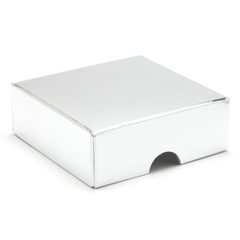 FOLD UP 4 CHOCOLATE BOX LID - SILVER (Pack of 20)