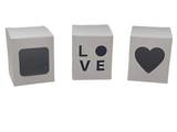 SMALL CONFECTIONERY BOX with wording love - WHITE