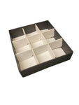 FOLD UP 9 CHOCOLATE BOX - BUNDLE - Black Base/White Lid/White insert (Pack of 20)