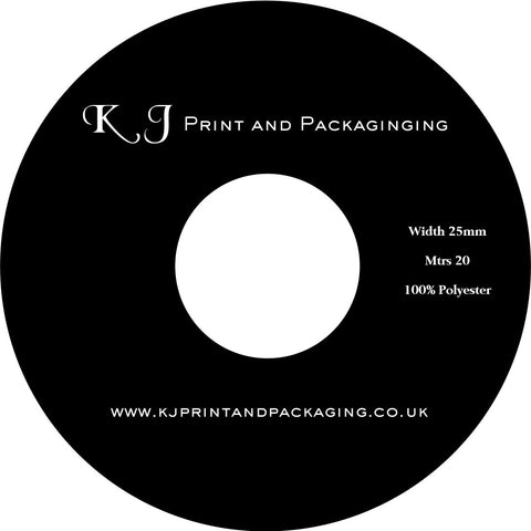 1 Colour Printed Branded Ribbon - 25mm Satin @ 20 Mtrs